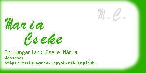 maria cseke business card